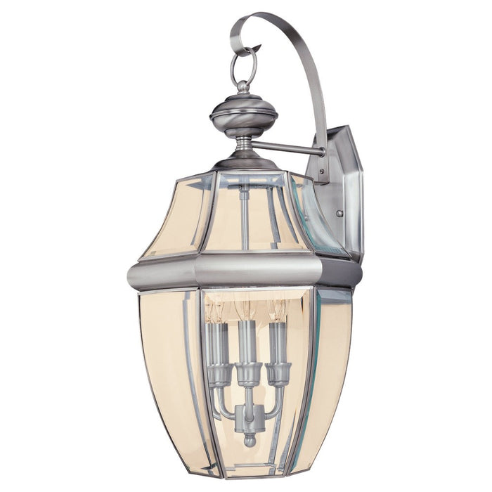 Generation Lighting - 8040-965 - Three Light Outdoor Wall Lantern - Lancaster - Antique Brushed Nickel
