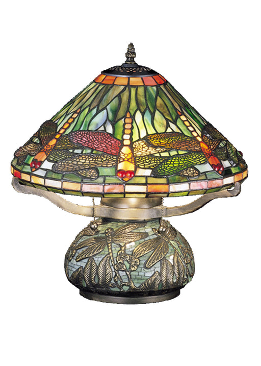 Meyda Tiffany - 26681 - Three Light Table Lamp - Tiffany Dragonfly - Mahogany Bronze