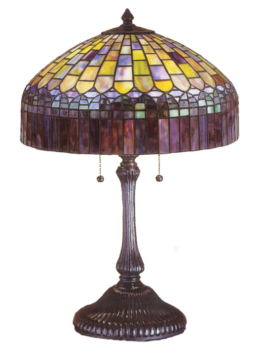 Meyda Tiffany - 26322 - Two Light Table Lamp - Tiffany Candice - Green/Blue Pbag
