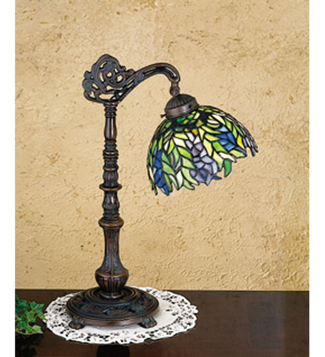 Meyda Tiffany - 27167 - One Light Desk Lamp - Tiffany Honey Locust - Craftsman Brown