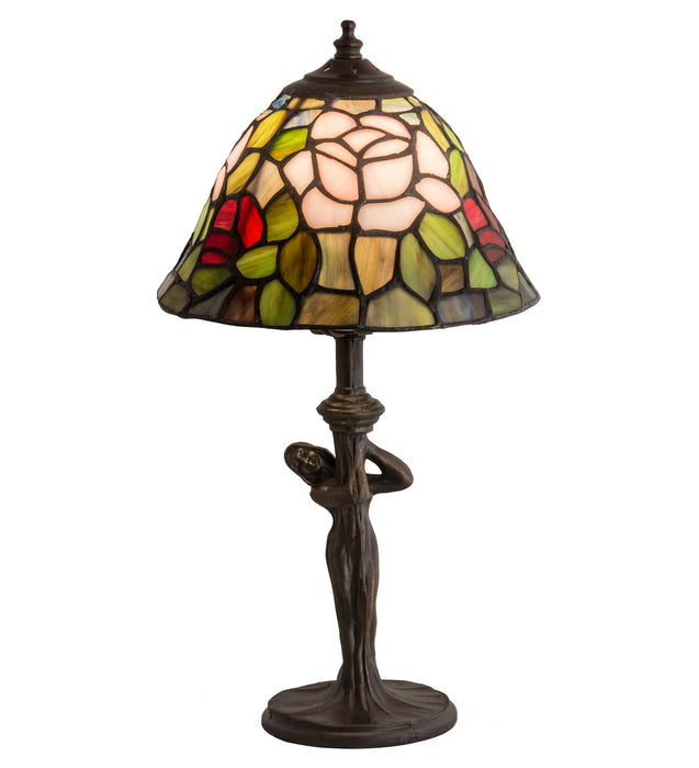 Meyda Tiffany - 26488 - One Light Mini Lamp - Tiffany Rosebush - Antique,Brass Tint
