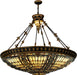 Meyda Tiffany - 50250 - Six Light Inverted Pendant - Fleur-De-Lis - Antique Copper