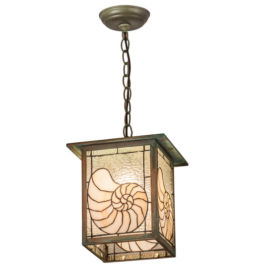 Meyda Tiffany - 47763 - One Light Pendant - Nautilus - Verdigris