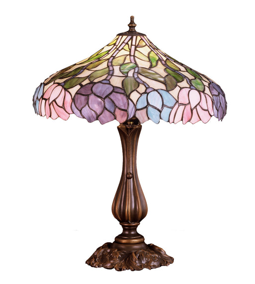 Meyda Tiffany - 52135 - One Light Table Lamp - Wisteria - Beige Pink Pr Purple/Blue