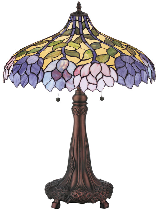Meyda Tiffany - 30452 - Two Light Table Lamp - Wisteria - Beige Pink Pr Purple/Blue