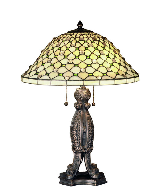 Meyda Tiffany - 37781 - Two Light Table Lamp - Diamond & Jewel - Craftsman Brown