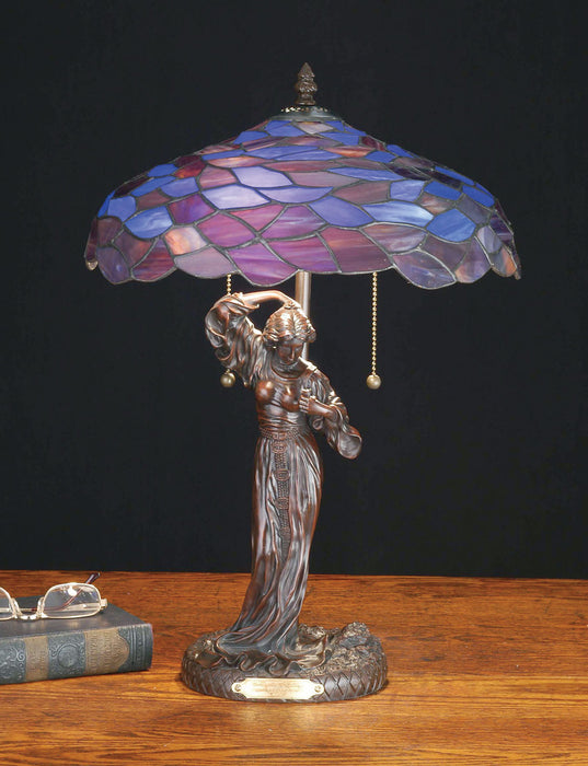 Meyda Tiffany - 51565 - Two Light Table Lamp - Maxfield Parrish - Lt Blue Pbag