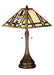 Meyda Tiffany - 31249 - Two Light Table Lamp - Prairie Wheat - Beige Burgundy Lt Blue Green