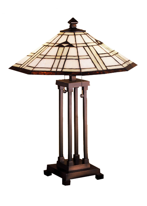 Meyda Tiffany - 50281 - Two Light Table Lamp - Arrowhead Mission - Antique Copper
