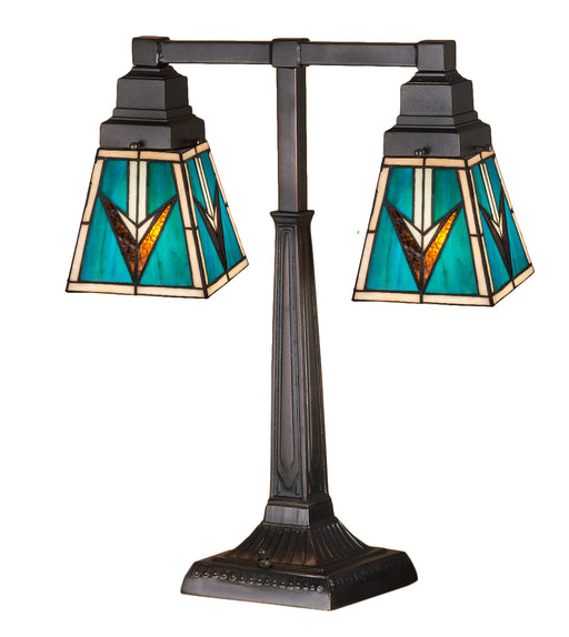 Meyda Tiffany - 48200 - Two Light Table Lamp - Valencia Mission - Ebna Amber Beige