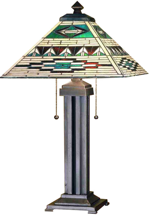 Meyda Tiffany - 47598 - Two Light Table Lamp - Valencia Mission - Ebna Amber Beige