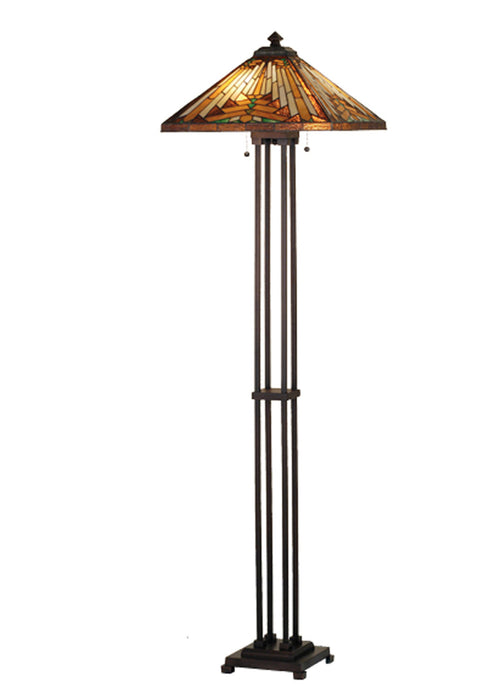 Meyda Tiffany - 66228 - Two Light Floor Lamp - Nuevo - Mahogany Bronze