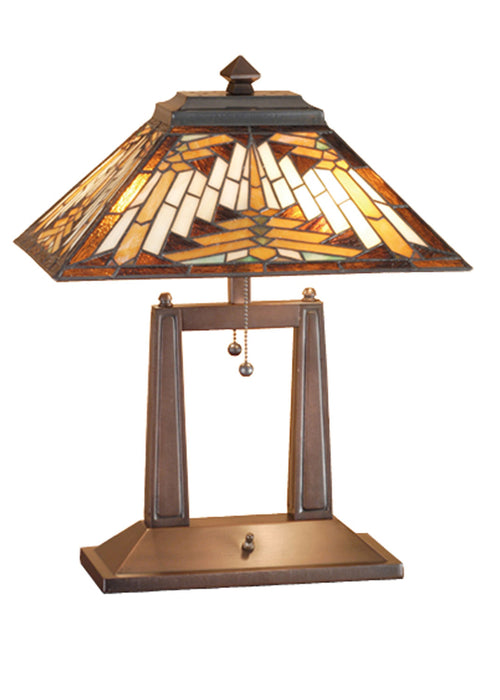 Meyda Tiffany - 66530 - Two Light Table Lamp - Nuevo - Craftsman Brown