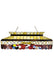 Meyda Tiffany - 27615 - Six Light Oblong Pendant - Burgundy Billiard - Beige Burgundy Multi
