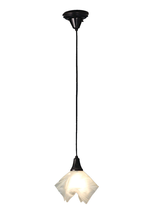 Meyda Tiffany - 72458 - One Light Mini Pendant - Blanco Swirl - Craftsman Brown