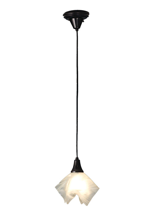 Meyda Tiffany - 72458 - One Light Mini Pendant - Blanco Swirl - Craftsman Brown