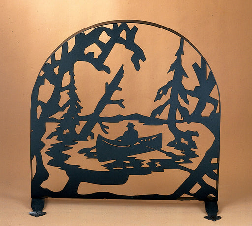 Meyda Tiffany - 22387 - Fireplace Screen - Canoe At Lake - Black