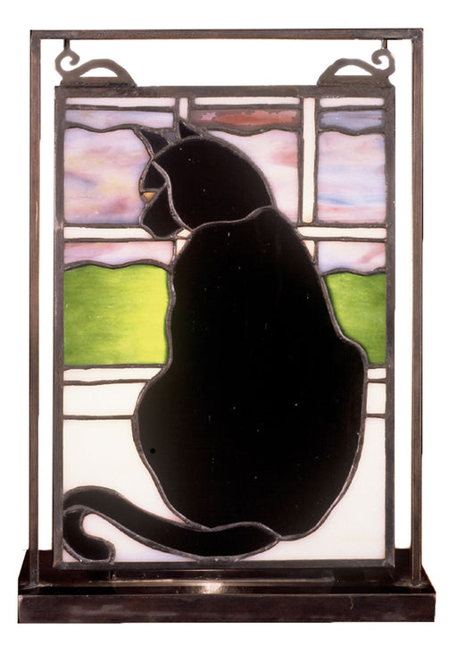 Meyda Tiffany - 56834 - Mini Tabletop Window - Cat In Window - Rust