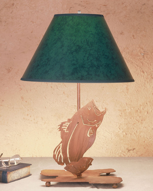 Meyda Tiffany - 49791 - Two Light Table Lamp - Leaping Bass - Hunter Green