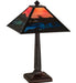 Meyda Tiffany - 30781 - One Light Table Lamp - Moose At Lake - Orange Blue/Green