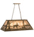Meyda Tiffany - 28529 - Six Light Oblong Pendant - Moose At Lake - Antique Copper