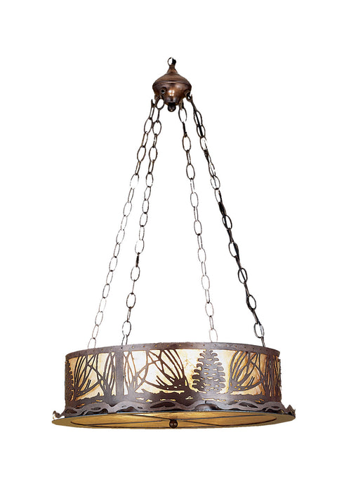 Meyda Tiffany - 29922 - Four Light Inverted Pendant - Mountain Pine - Antique Copper