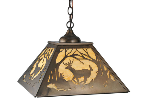 Meyda Tiffany - 27902 - Two Light Pendant - Deer At Dawn - Antique Copper