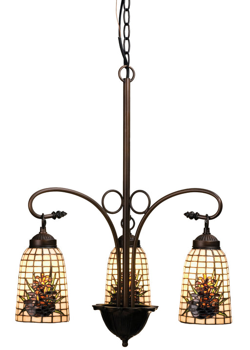 Meyda Tiffany - 73989 - Three Light Chandelier - Pine Barons - Antique