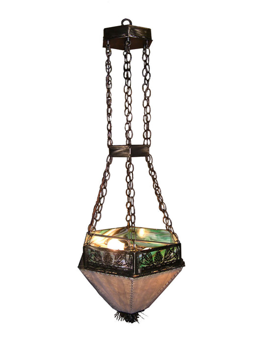 Meyda Tiffany - 77656 - Two Light Inverted Pendant - Mountain Pine - Antique Copper