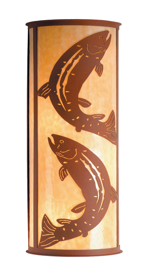 Meyda Tiffany - 77854 - Four Light Wall Sconce - Leaping Trout - Earth/Ba