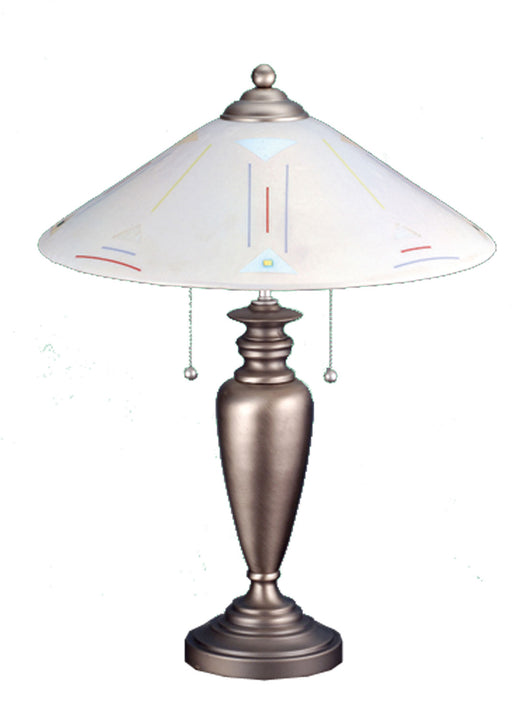Meyda Tiffany - 81327 - Two Light Table Lamp - Metro Fusion - Nickel