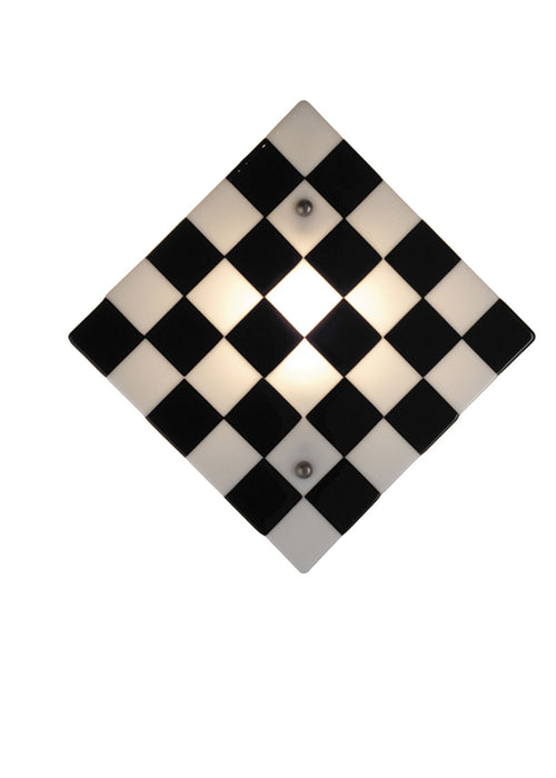 Meyda Tiffany - 82472 - One Light Wall Sconce - Metro Fusion - Black/White Checker