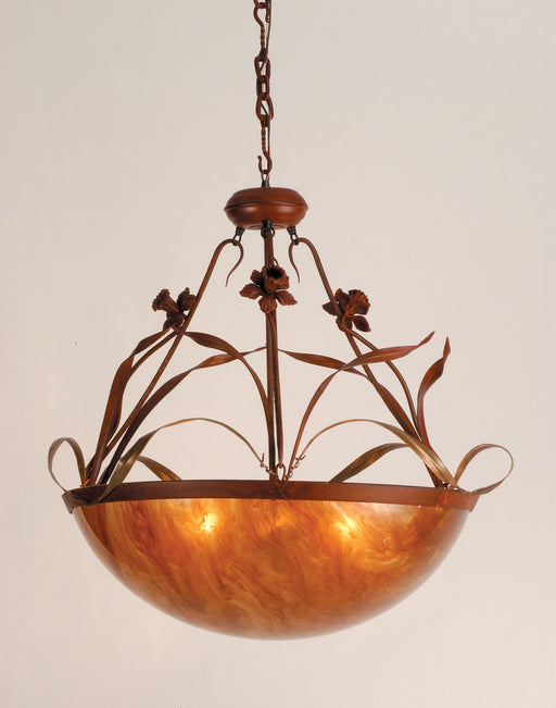 Meyda Tiffany - 81638 - Four Light Inverted Pendant - Daffodil - Rust