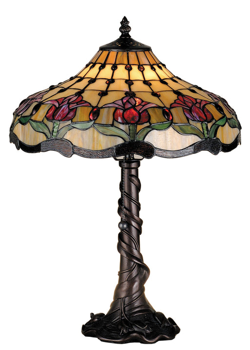 Meyda Tiffany - 82319 - One Light Table Lamp - Colonial Tulip - Antique