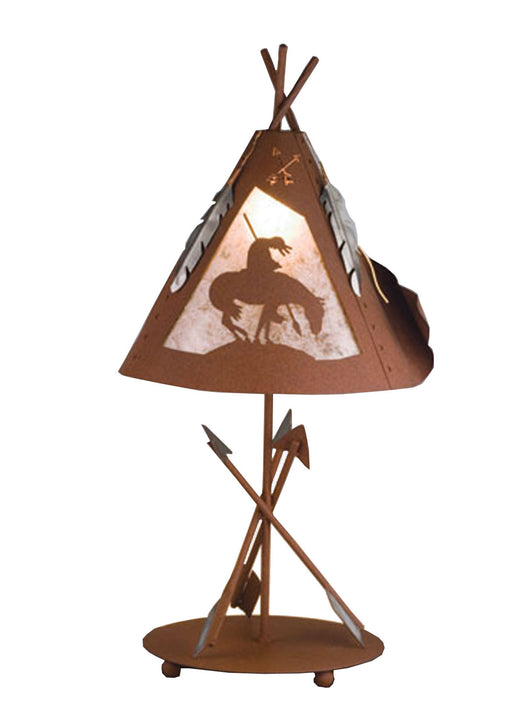 Meyda Tiffany - 82336 - One Light Table Lamp - Trail`S End - Steel,Red Rust
