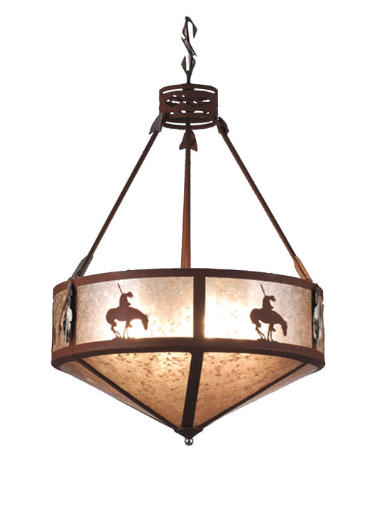 Meyda Tiffany - 82337 - Four Light Inverted Pendant - Trail`S End - Red Rust