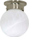 Nuvo Lighting - 60-257 - One Light Flush Mount - 6 Alabaster Ball - Brushed Nickel
