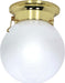 Nuvo Lighting - 60-295 - One Light Flush Mount - 8 White Ball - Polished Brass