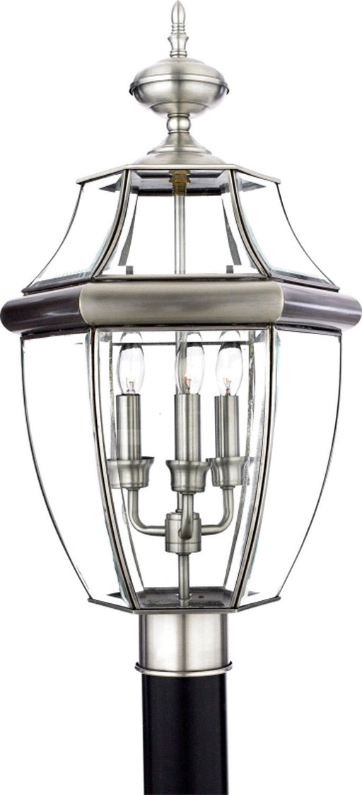 Quoizel - NY9043P - Three Light Outdoor Post Lantern - Newbury - Pewter