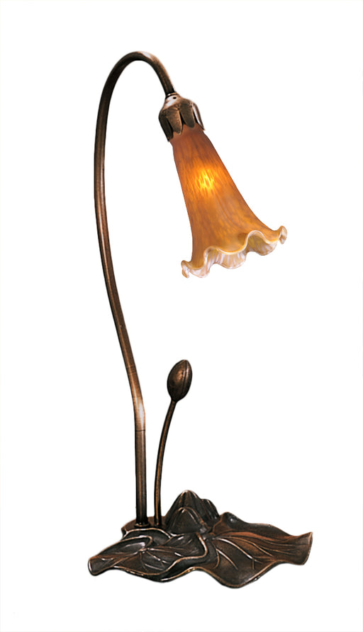 Meyda Tiffany - 12432 - One Light Accent Lamp - Amber Pond Lily - Antique Copper