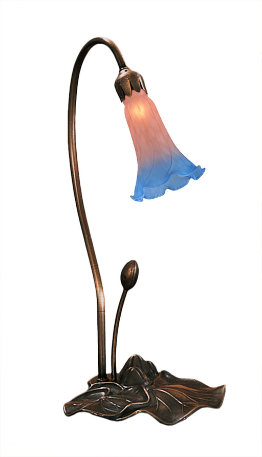 Meyda Tiffany - 13394 - One Light Accent Lamp - Pink/Blue Pond Lily - Custom