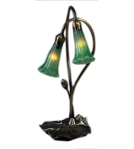 Meyda Tiffany - 13481 - Two Light Accent Lamp - Green Pond Lily - Timeless Bronze