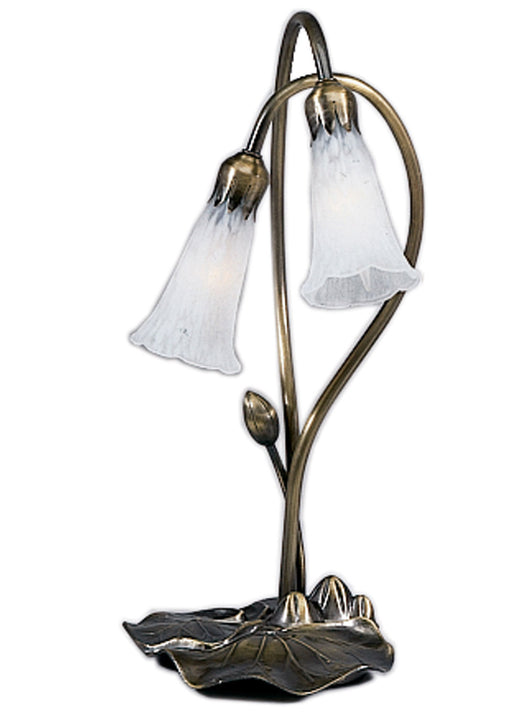 Meyda Tiffany - 14654 - Two Light Accent Lamp - White Pond Lily - Polished Brass,Timeless Bronze,Custom,Copper