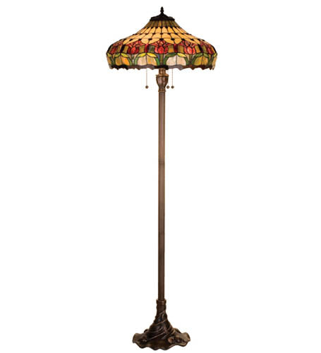 Meyda Tiffany - 11070 - Floor Lamp - Colonial Tulip - Craftsman Brown