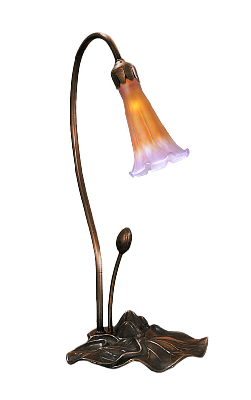 Meyda Tiffany - 12460 - One Light Accent Lamp - Amber/Purple Pond Lily - Antique