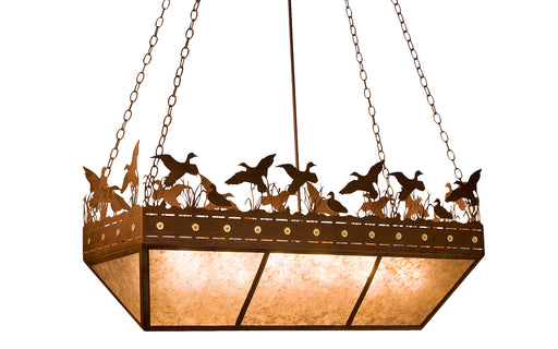Meyda Tiffany - 13051 - Six Light Oblong Pendant - Ducks In Flight - Rust