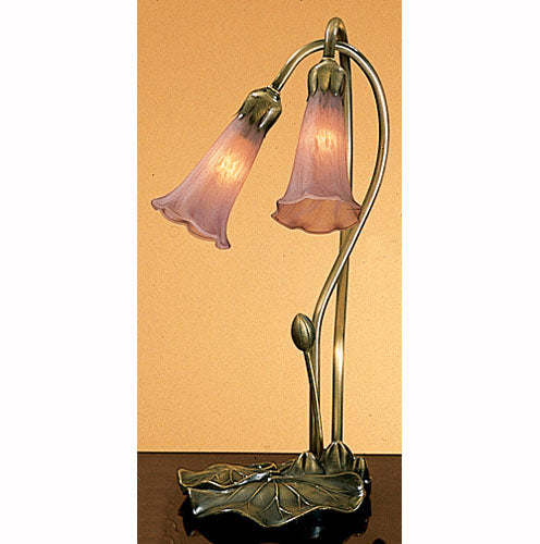 Meyda Tiffany - 13209 - Two Light Accent Lamp - Cranberry Pond Lily - Bronze