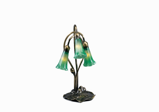 Meyda Tiffany - 14150 - Three Light Accent Lamp - Green Pond Lily - Mahogany Bronze
