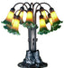 Meyda Tiffany - 14357 - Ten Light Table Lamp - Amber/Green Pond Lily - Antique