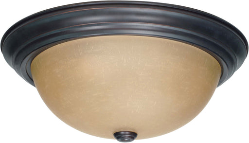 Nuvo Lighting - 60-1257 - Three Light Flush Mount - Mahogany Bronze / Champagne